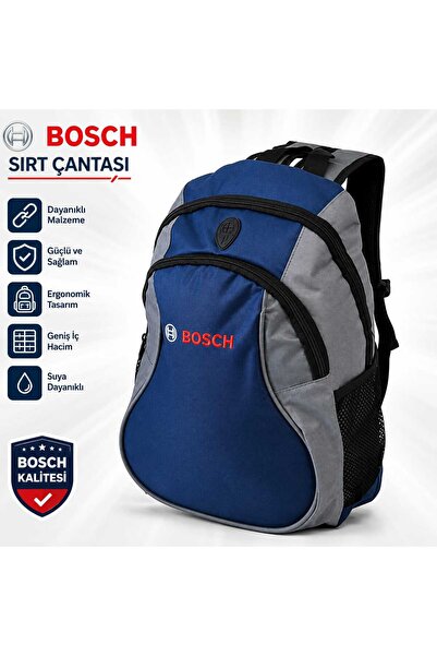 Bosch حقيبة ظهر باللون الأزرق الداكن والرمادي - متعددة الأقسام، مقاومة للماء،...