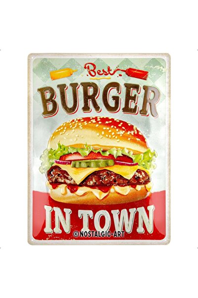 Nostalgic Art Nostalgic-Art Retro sac levha, 30 x 40 cm, Best Burger in Town ...
