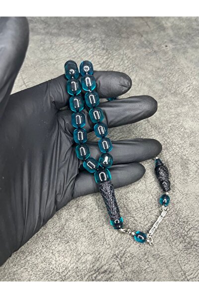 Mos Tespih İmamesi Embroidered High End Powder Amber Prayer Beads