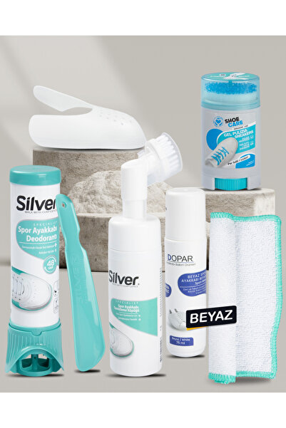 Beyaz Erkek Spor Ayakkabı Bakım Seti ( Boya & Deodorant & Köpük & Jel )