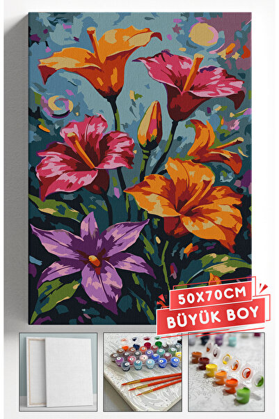 Akihabara Sayılarla Boyama Hobi Seti Çerçeveli Numaralı Tuval Fırça Boya Dahi...