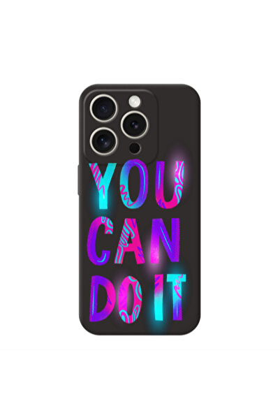 Other Apple iPhone 15 Pro You Can Doit Black Colored Silicone TPU Θήκη