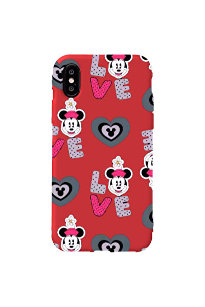 Other Apple iPhone Xs Minnie Red Colored Silicone TPU Θήκη