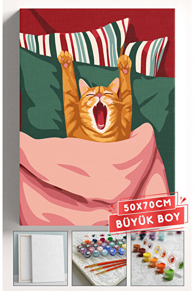 Akihabara Sayılarla Boyama Hobi Seti Çerçeveli Numaralı Tuval Fırça Boya Dahi...
