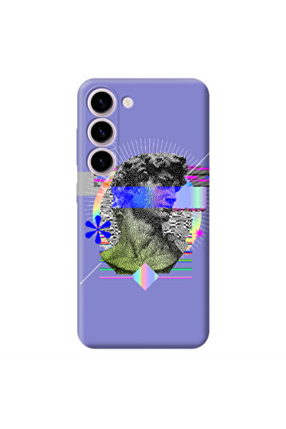 Other Samsung S23 Plus Statue pixels Purple Colored Silicone TPU Θήκη