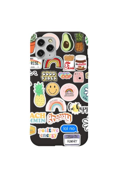 Other Apple iPhone 11 Pro Max Good vibes Black Colored Silicone TPU Θήκη