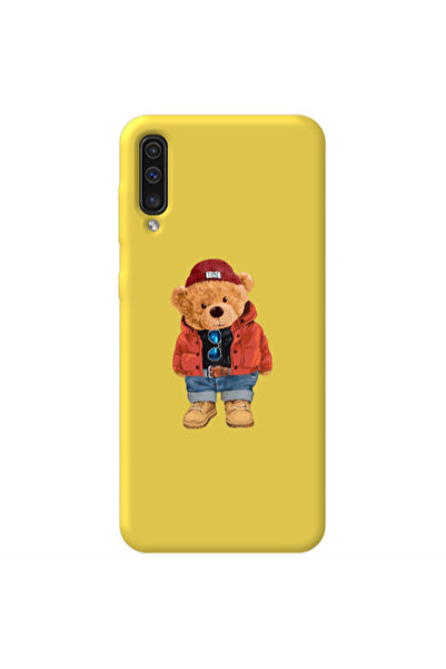 Other Samsung A70 Bear in a hat Yellow Colored Silicone TPU Θήκη