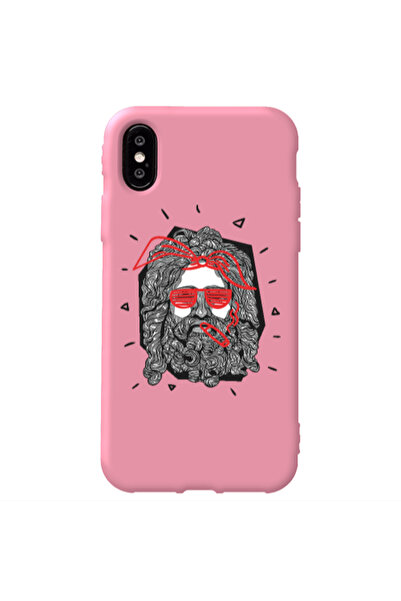 Other Apple iPhone X Cool glasses Pink Colored Silicone TPU Θήκη