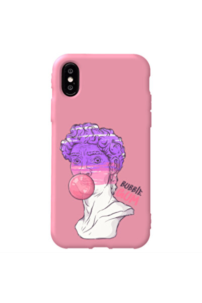 Other Apple iPhone Xs Pin Bubble Pink Colored Silicone TPU Θήκη