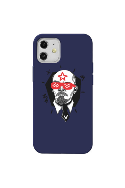 Other Apple iPhone 12 Stars and glasses Dark blue Colored Silicone TPU Θήκη