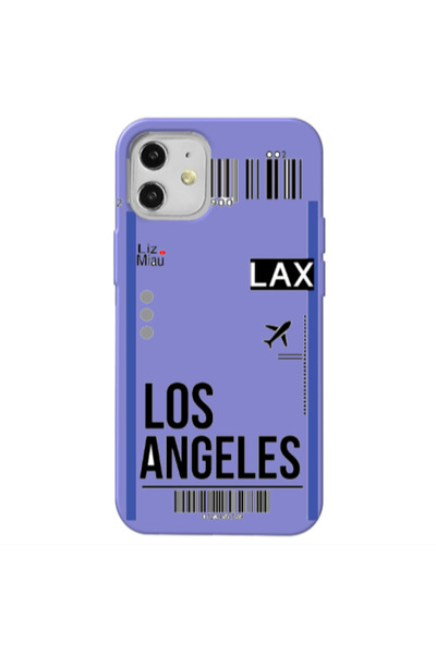 Other Apple iPhone 12 Los angeles Purple Colored Silicone TPU Θήκη