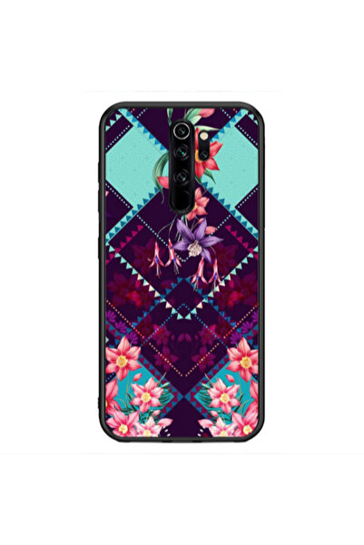 Other Xiaomi Redmi Note 8 Pro Checkered flowers Black Glossy Θήκη
