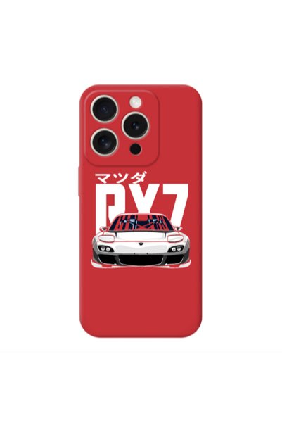 Other Apple iPhone 15 Pro Max Car Rx7 Red Colored Silicone TPU Θήκη