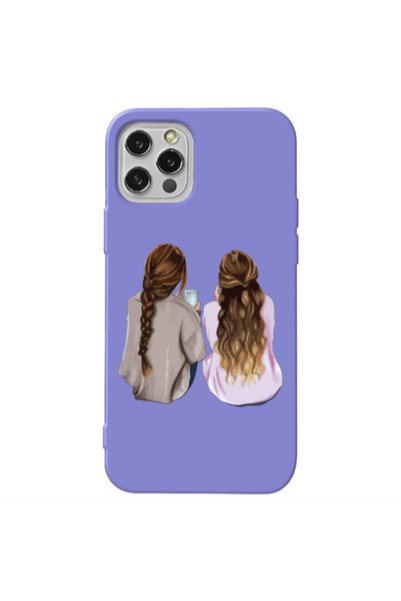 Other Apple iPhone 12 Pro Max Friends Purple Colored Silicone TPU Θήκη
