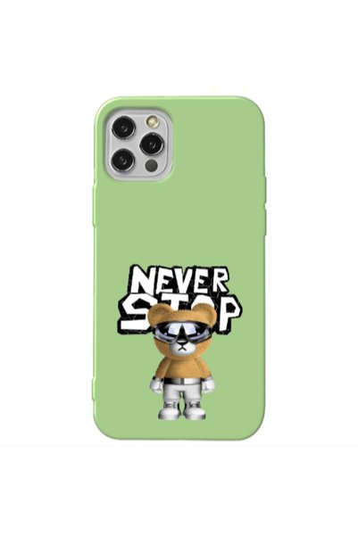 Other Apple iPhone 12 Pro Never stop Light Green Colored Silicone TPU Θήκη