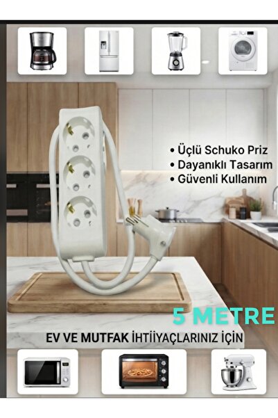 DC-ELEKTRO VİKOMULTİ-LET 3 Lü (1-15 metre Arası) ÇOCUK KORUMALİ 3X2.5 % YÜZ T...