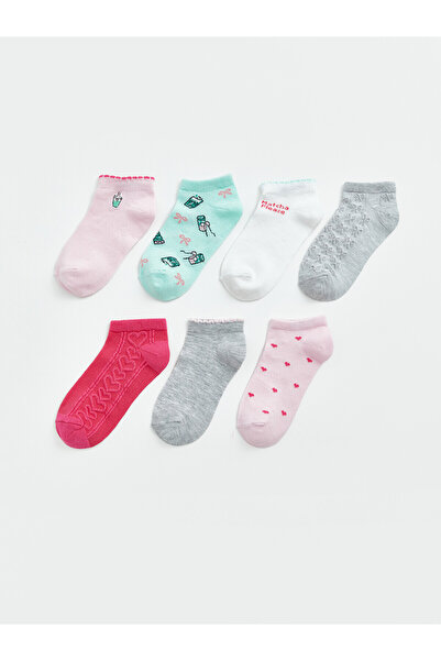 LC Waikiki Lcw Kids White Patterned Girls' Booties Socks with Nevavm Difference