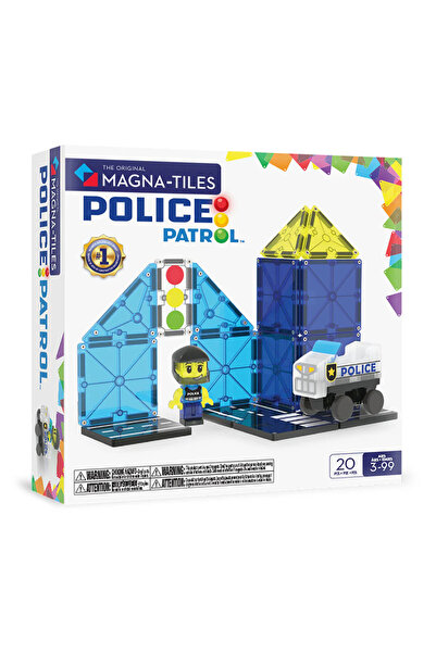 Magna Μαγνητικό Παιχνίδι Κατασκευών Magna-Tiles Αστυνομική Περιπολία Σετ 20 τ...