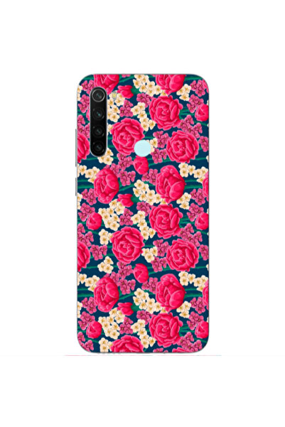 Other Xiaomi Redmi Note 8 Red and pink Flowers Transparent Silicone TPU Θήκη