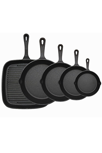 VINNYSEN Heavy Duty Cast Iron Skillet Set - Multi-Size Grill Frying Pans for ...