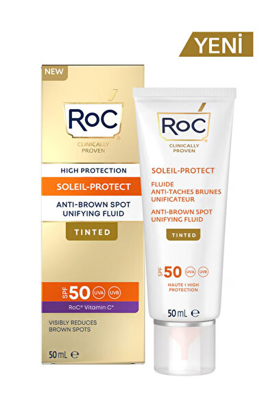 Roc Anti-Blemish Tone Equalizing Facial Sunscreen with Vitamin C Spf50 Colore...