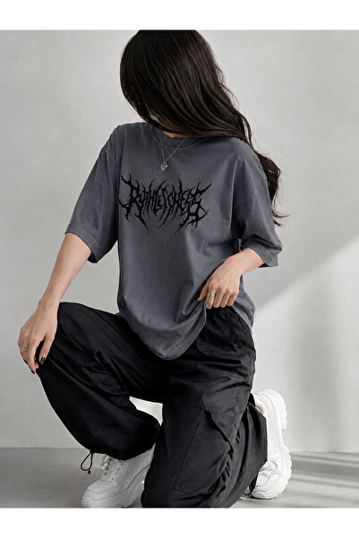 ZAVIXO -Unisex 100% Cotton Printed Oversize T-Shirt Women's Casual Comfortable