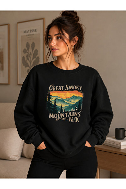 caddekombin Unisex Great Smoky Mountains National Park Printed Crew Neck Swea...