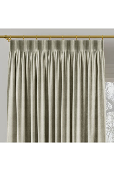 Milas Draperie plisată din catifea crem închis 140x260 cm