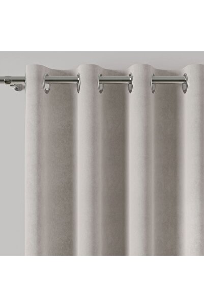 Milas Draperie gri din velur cu inele 140x260 cm