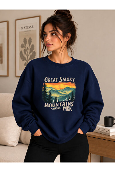 caddekombin Unisex Great Smoky Mountains National Park Printed Crew Neck Swea...