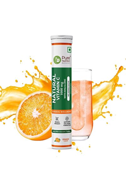 Pure Nutrition Vitamin C + Zinc, 20 Effervescent Tablets (20 x 1) Orange Flav...