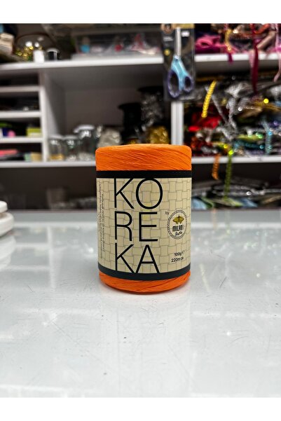 koreka Turuncu Rafya El Örgü İpliği 100 gr. 220 mt.