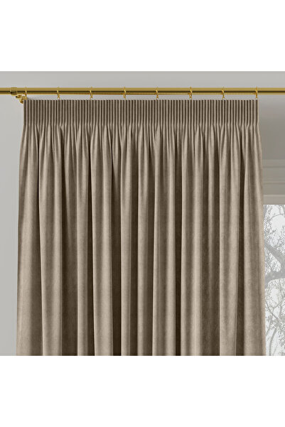 Milas Perdea de catifea gri-bej 140x260 cm