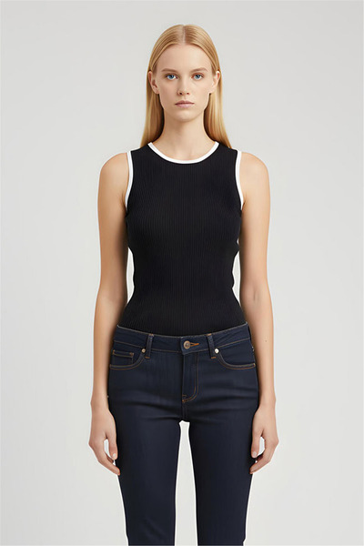 Perspective Black Knitwear Blouse