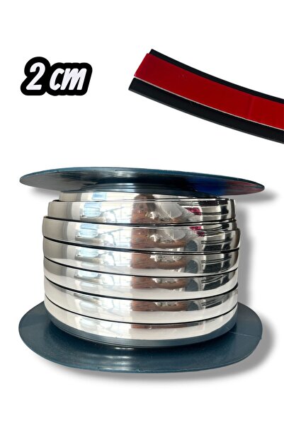 BALP 2 Cm Gümüş Krom Yapıştırma Şerit 10 METRE | Esnek Kendinden Yapışkanlı D...