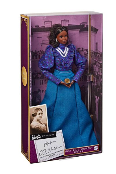 mattel Papusa Barbie Signature Inspiring Women Series Madam Cj Walker Dark Sk...