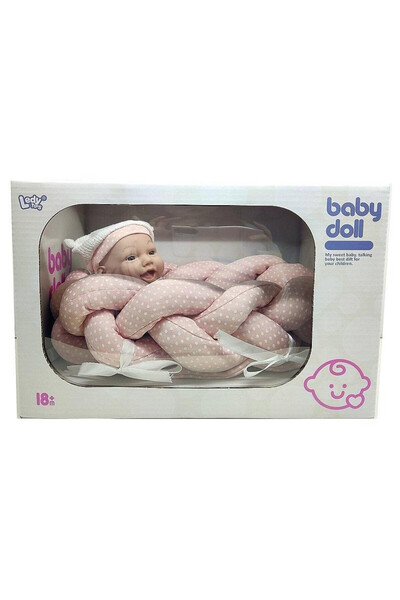 adar Păpușă bebeluș 25cm cu păturică și biberon pentru copii 3+