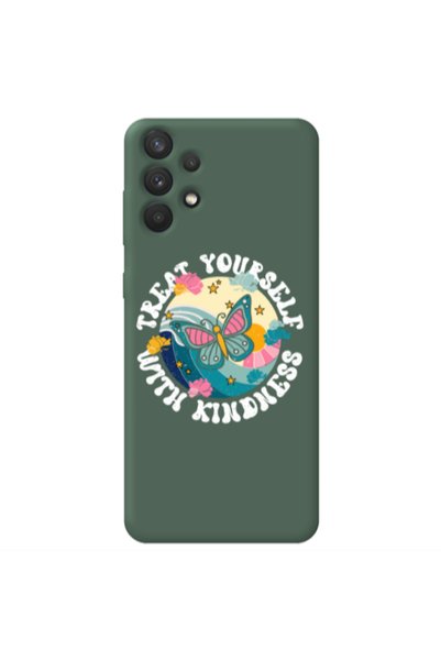 Other Samsung A32 4G Kindless Yourself Dark Green Colored Silicone TPU Θήκη