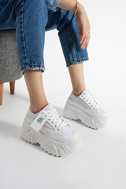 SEOUL SPORT SHOES Women's White Platform Sneaker Air Mesh Thick Padding High ...