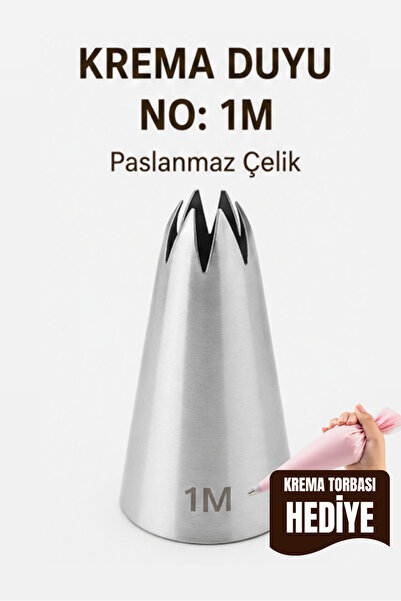 VAN VLECK Paslanmaz Çelik Krema Duyu No: 1M – Pasta, Cupcake ve Tatlı Süsleme...