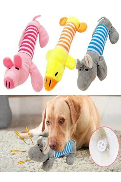 MİANNA Köpekler İçin Uzun Figürlü Sesli Peluş Çiğneme ve Oyun Oyuncağı