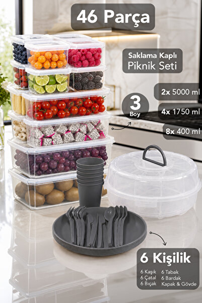 Meleni Home Mega 14-Piece Storage Container with Strainer and 32-Piece Portab...