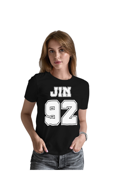 Generic عالم الموضة تيشرت قطن بطباعة عالية الجودة بتصميم BTS JIN92