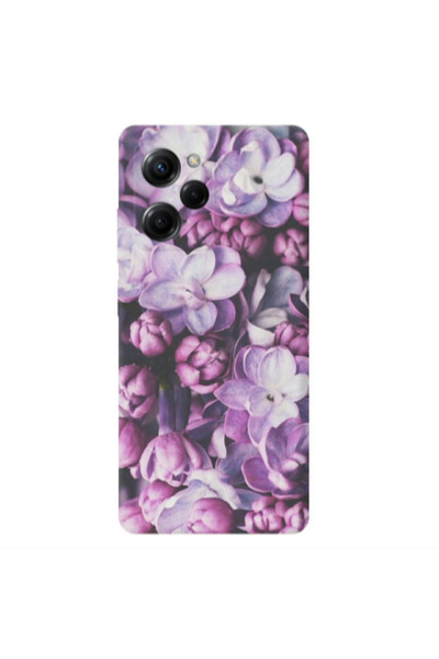 Other Xiaomi Poco X5 Pro Purple Flowers Transparent Silicone TPU Θήκη