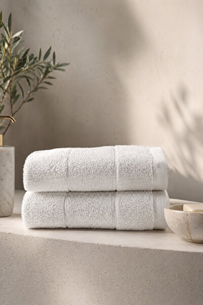 CASA LUSSO 50% Cotton 50% Bamboo 620 Gsm 30X50 cm Premium Face Towel Set of 2...