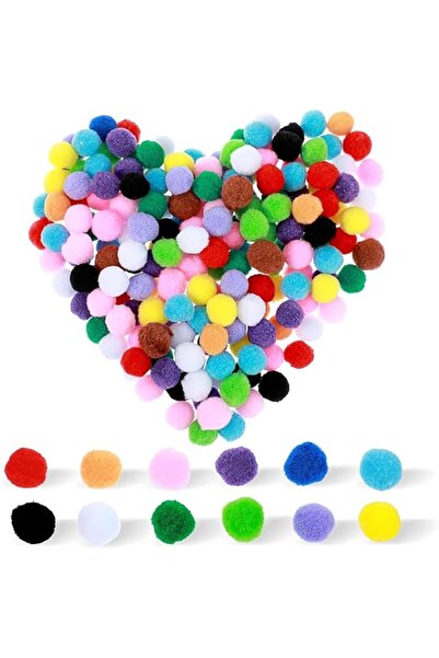 Techno Arts and Crafts fluffy pompom balls Assorted Sizes mix color pack of 7...