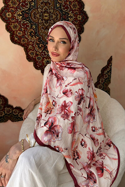 İmajButik Plum Patterned Shawl