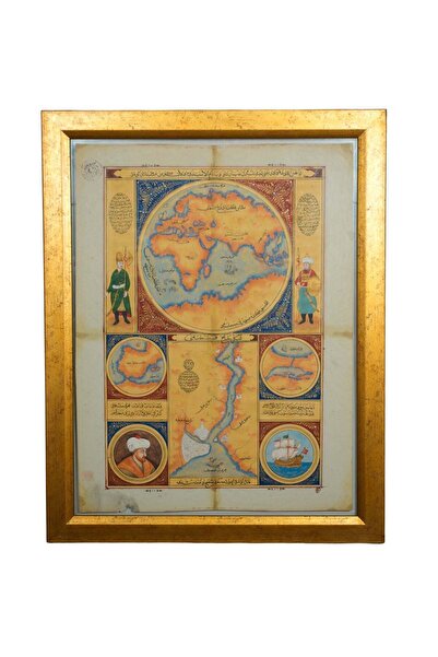 GALERİ ATMACA SANATEVİ Antik Dünya Haritası ve Deniz Rotası Temalı Dekoratif ...