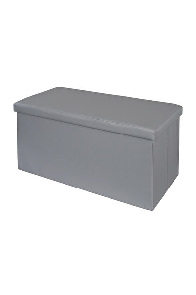Target Home Σκαμπό-πουφ με αποθηκευτικό χώρο PU γκρι 76x38x38εκ.