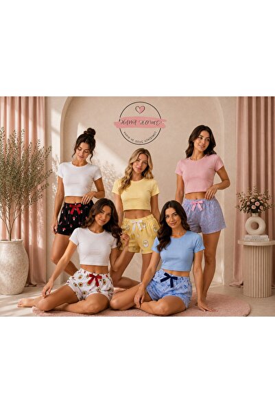 HAVVA HOME Women's Patterned Pajama Shorts Summer Cotton Home Shorts Comforta...